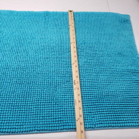 Chenille Bathroom Rug Bath Mat Set 35x24 Teal Blue Shaggy Absorbent Thick Dorm - Picture 7 of 16